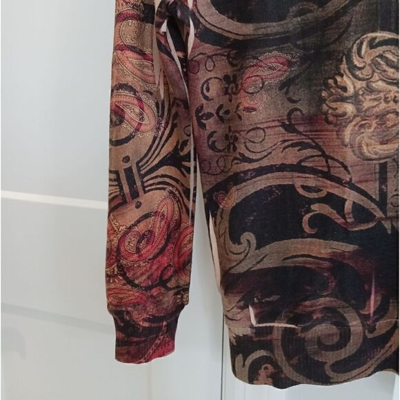 NY Collection Paisley Gold Studded Cardigan - Picture 7 of 15